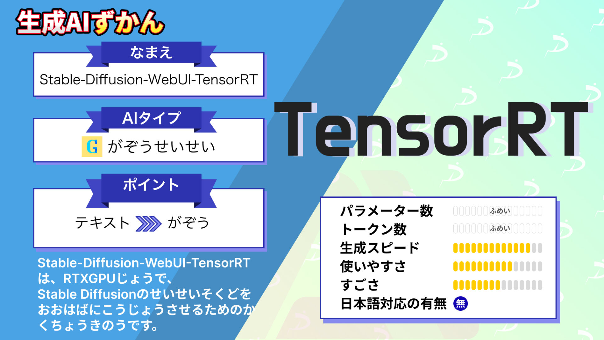 TensorRT Stable Diffusion Web UI AIツール