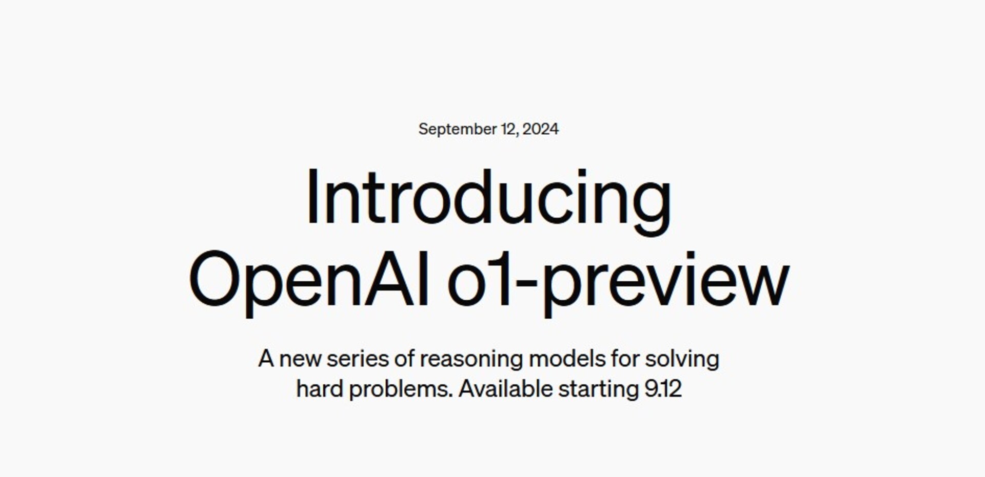 OpenAI o1シリーズ発表