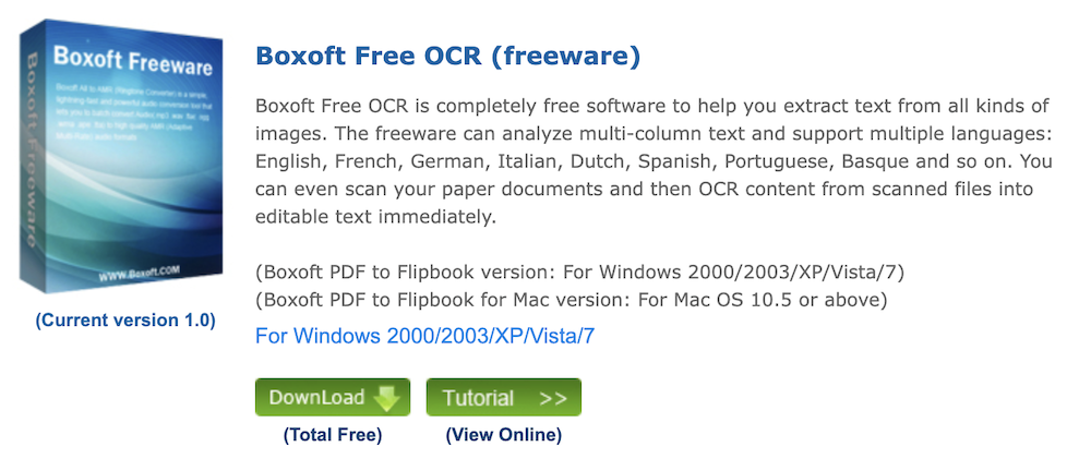 Boxoft Free OCR