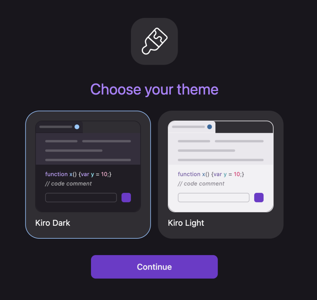 Kiroテーマ設定画面