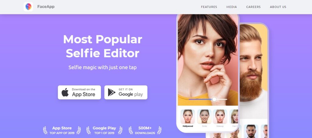 FaceAppのスクリーンショット