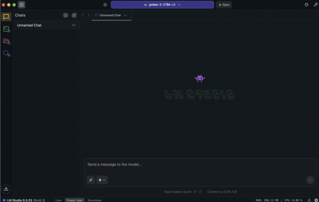 LMStudioチャット画面
