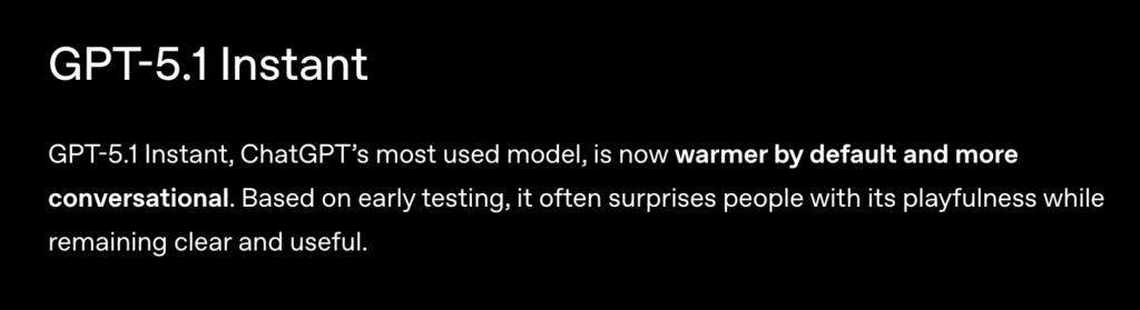 GPT-5.1 Instantの概要
