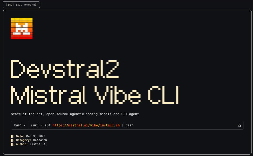 Devstral 2とMistral Vibe CLIの概要