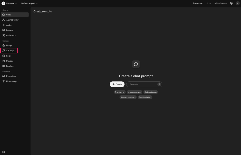 OpenAI-API APIkeyの発行