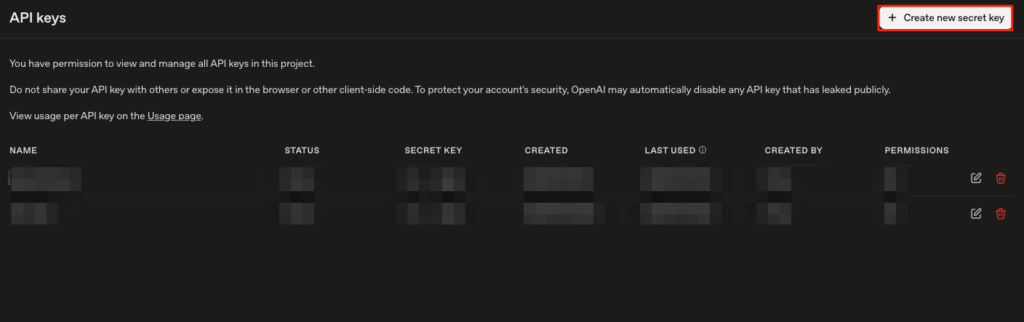 OpenAI PlatformでAPIキーを作る