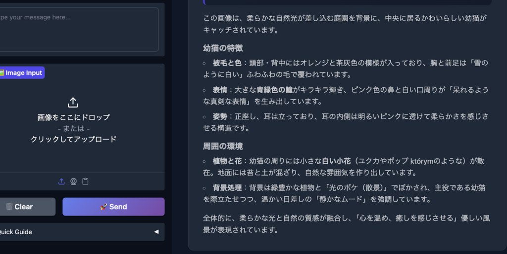 Hugging Face Spacesで猫の画像の説明文