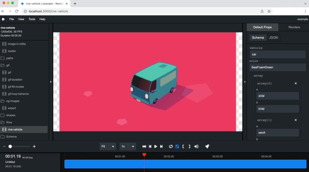 Remotion Studioのプレビュー説明ページ