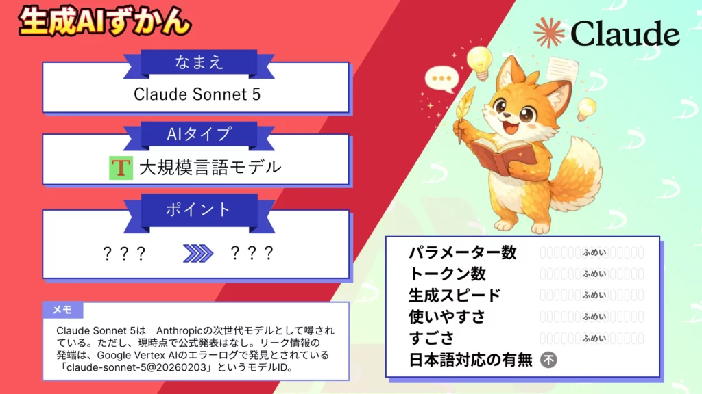 Claude Sonnet 5 噂 次世代 モデル リーク 情報 公開中 モデル 解説