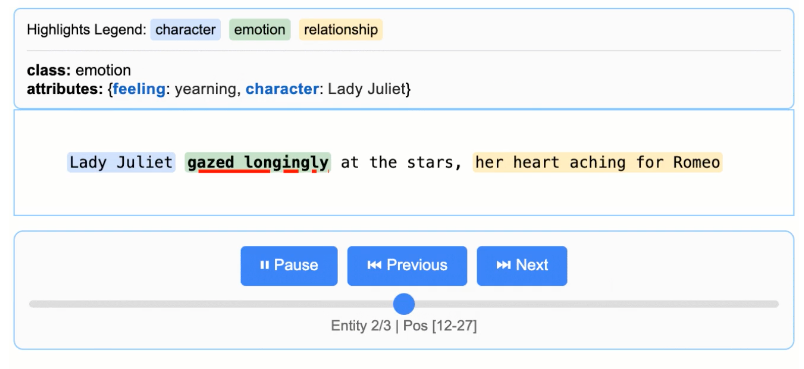 LangExtractによるテキストのハイライト表示