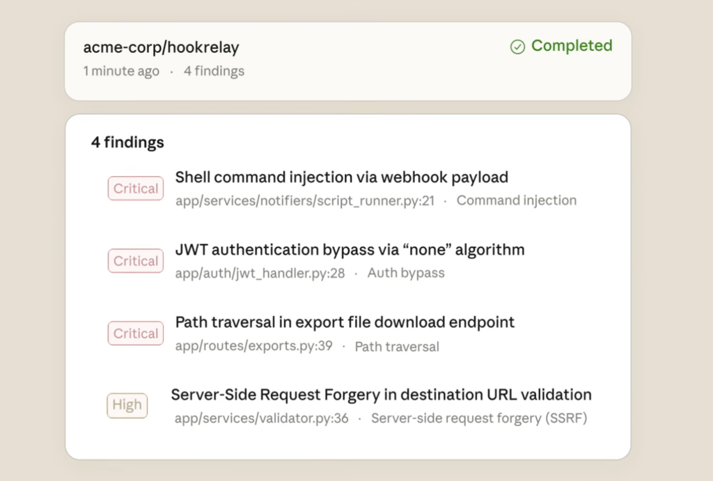 Claude Code Securityのデモ画面2