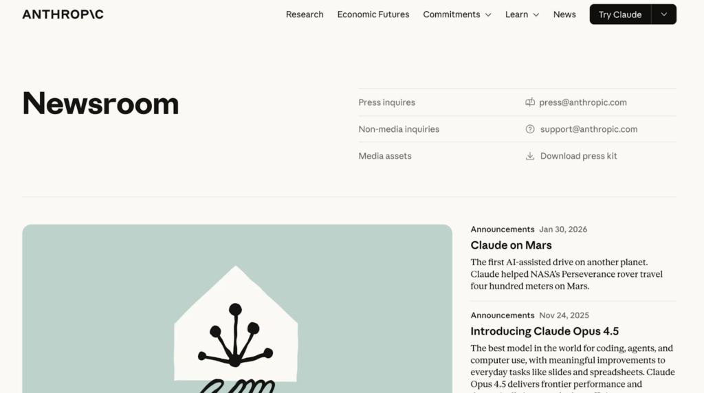 Anthropic公式ニュースページ