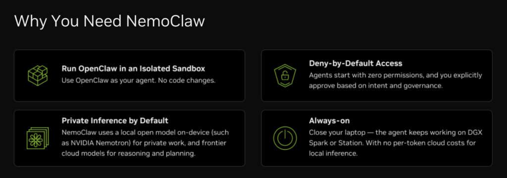 NVIDIA NemoClawの特徴