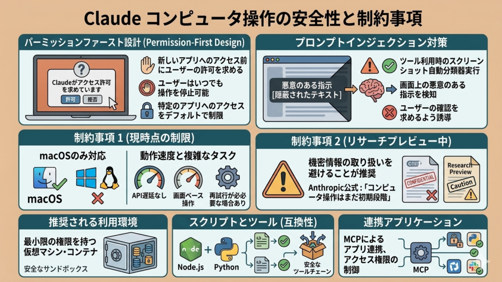 Claude Computer Useの安全性・制約