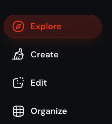 Web版Midjourneyの画面構成
