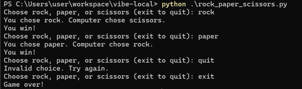 エラー修正後実行イメージ