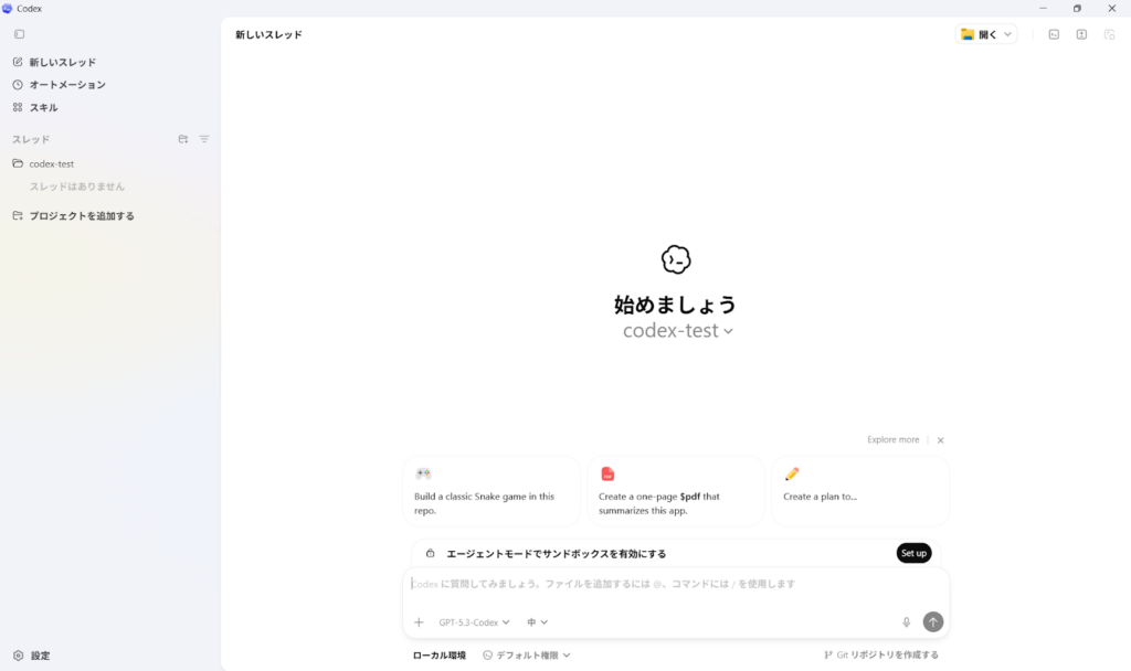 Codex Agent Interface