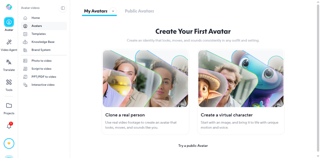 AIアバターの作成