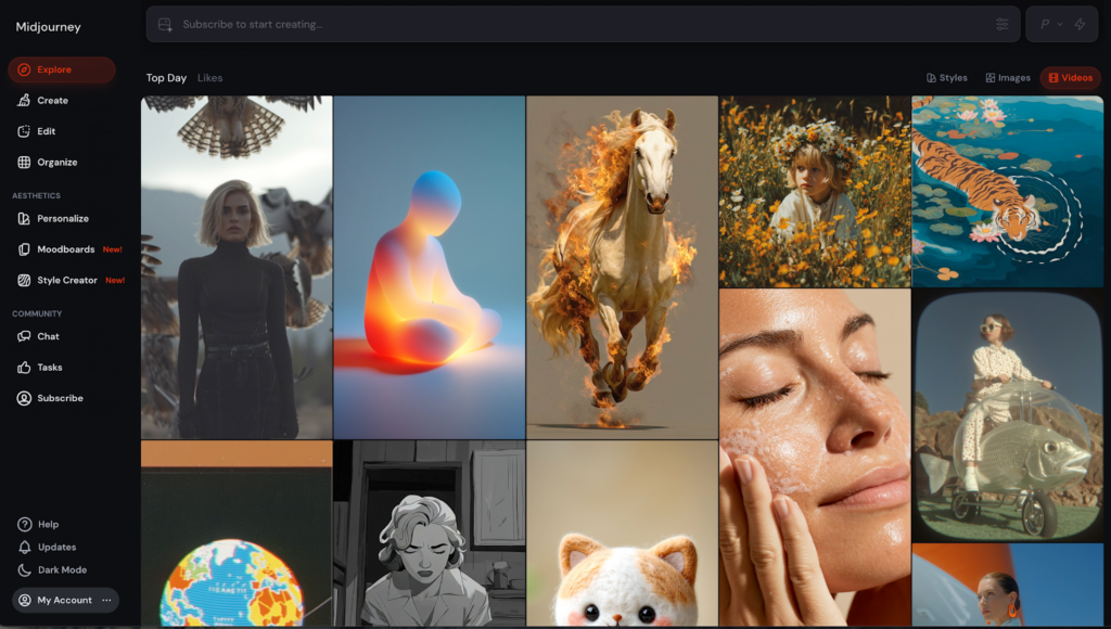 Web版Midjourneyの始め方3