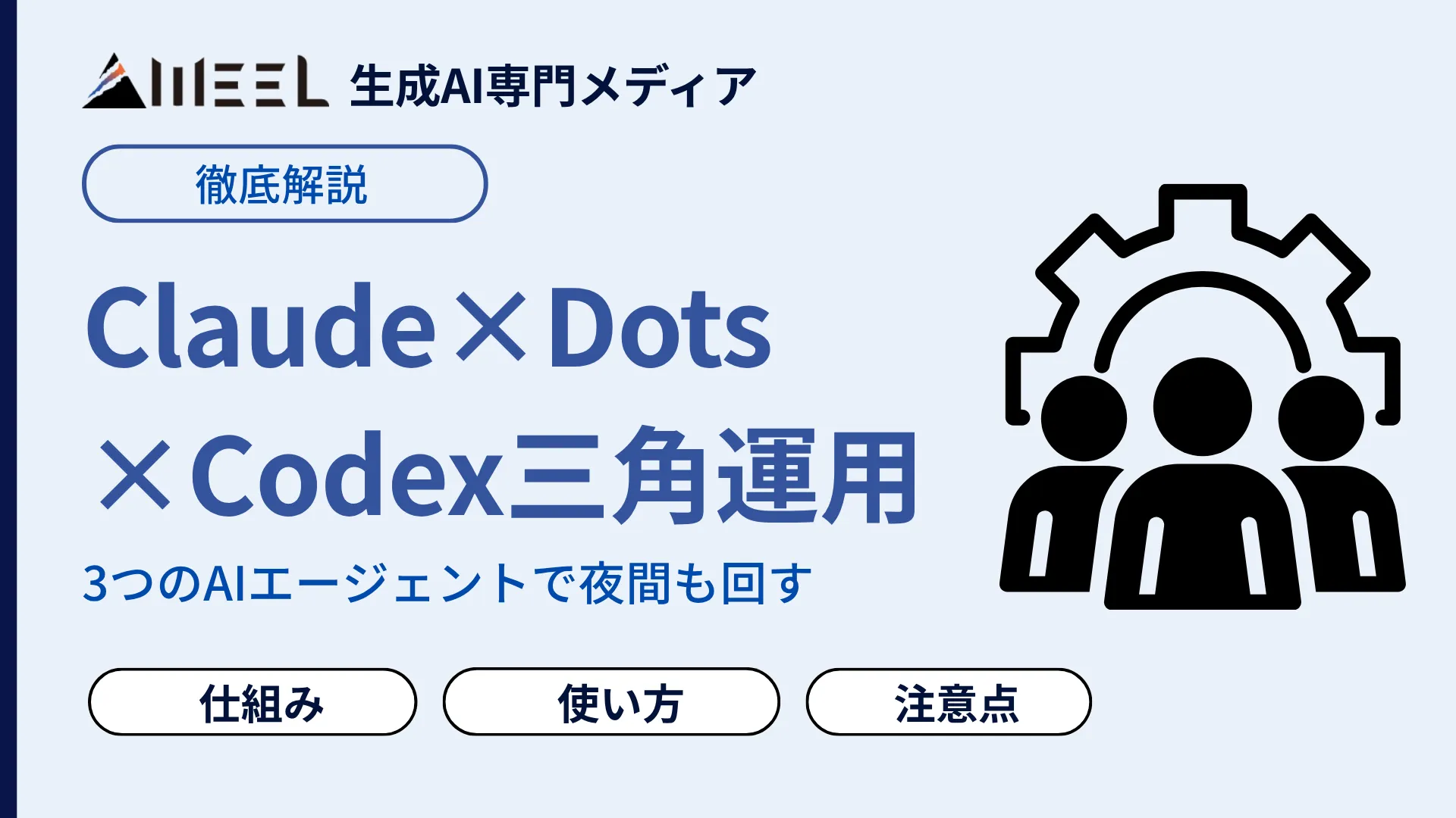 Claude　Dots　Codex　三角運用 とは 3つ AIエージェント 夜間 回す 仕組み 使い方 注意点 徹底 　解説