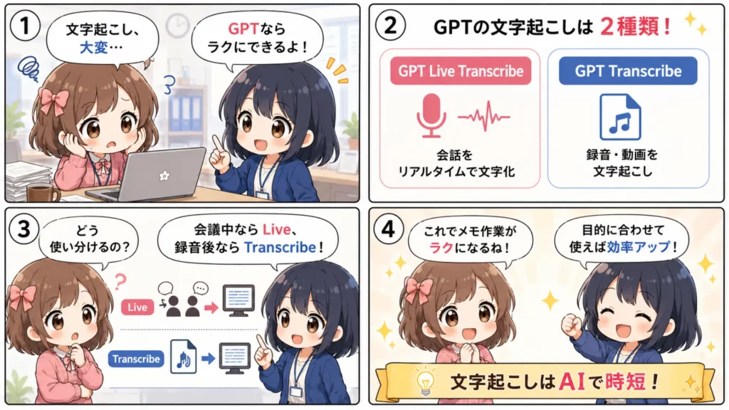 GPT-Live-Transcribe／GPT-Transcribeの解説漫画