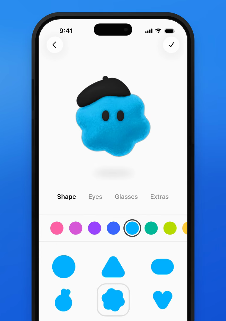 スマホでdotの見た目をカスタマイズする画面