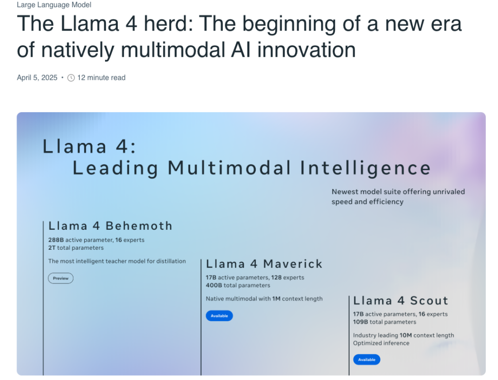 Llama 4トップ
