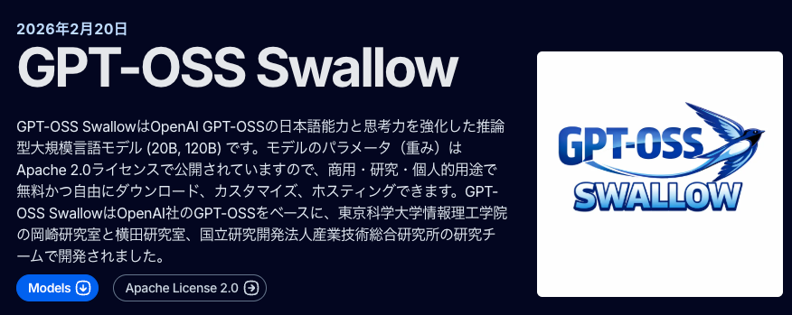GPT-OSS Swallowトップ