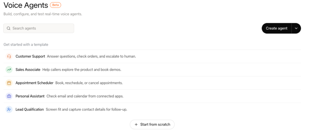 Grok Voice Agent Builderの管理画面