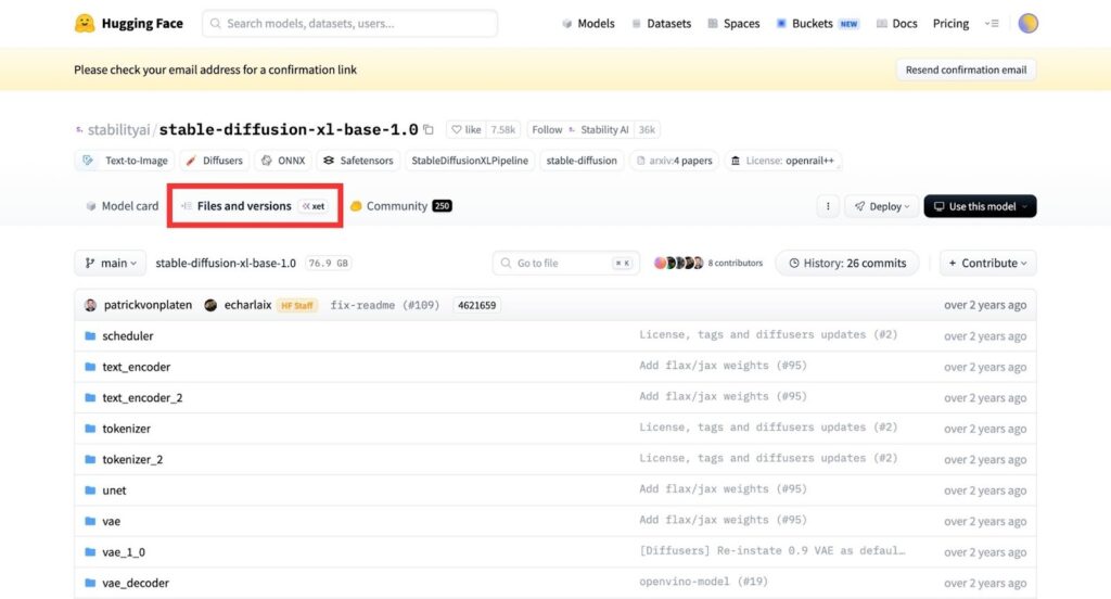 Hugging Faceのダウンロード方法③