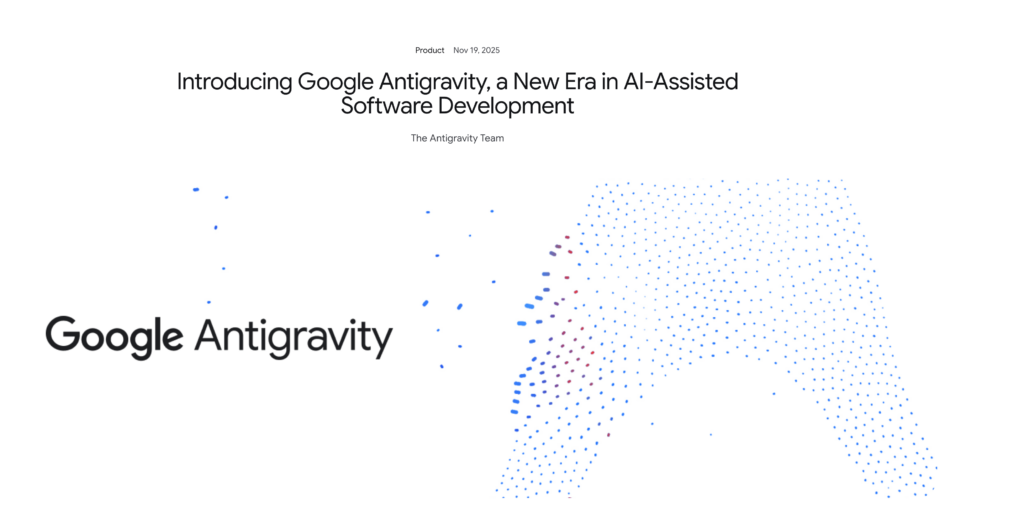 Google Antigravityのトップページ