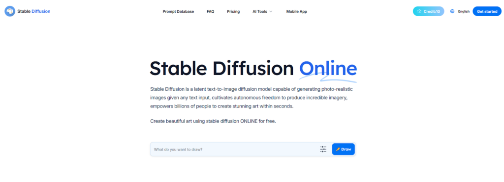 Stable Diffusionのトップページ