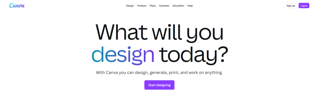 Canva Docsのトップページ