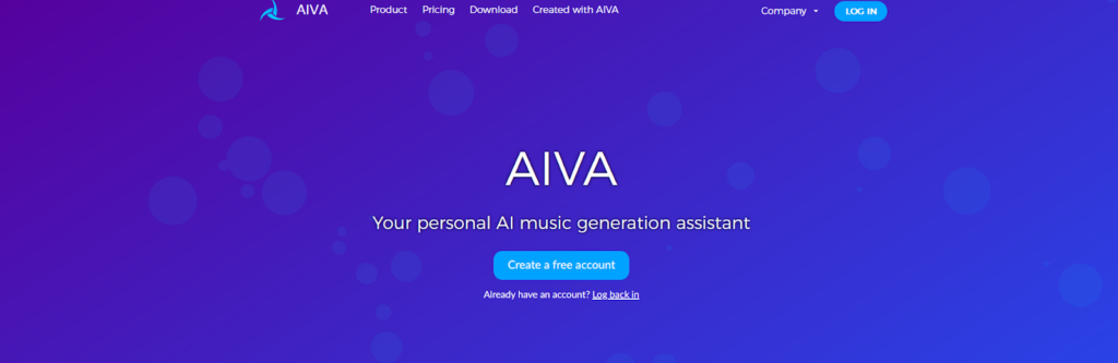 AIVAのトップページ