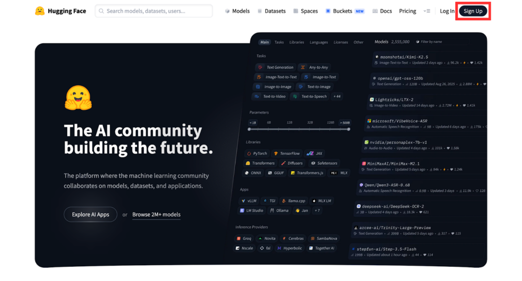 Hugging Faceアカウント登録①