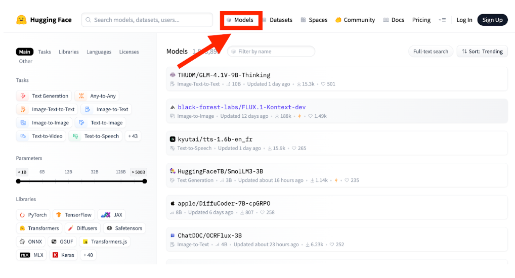 Hugging FaceのModels機能