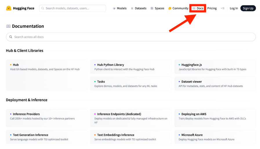 Hugging Face Models機能の検索窓