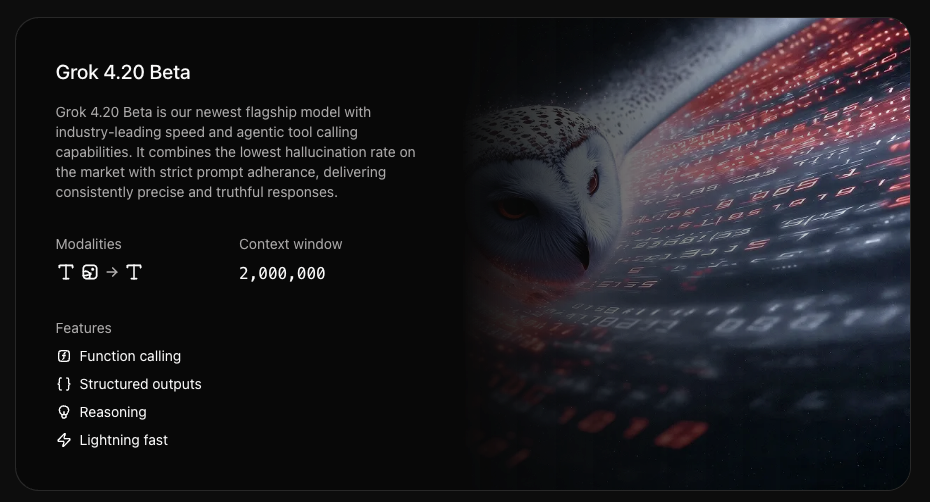 Grok 4.2の公式表示