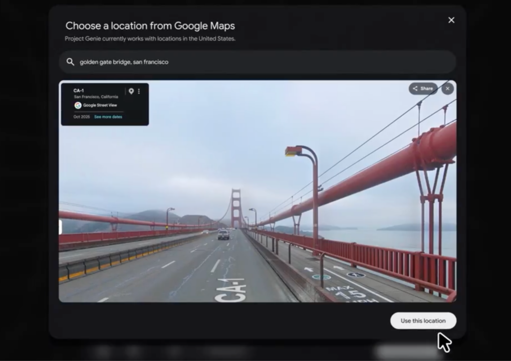 Street View連携で実在の場所から世界を生成