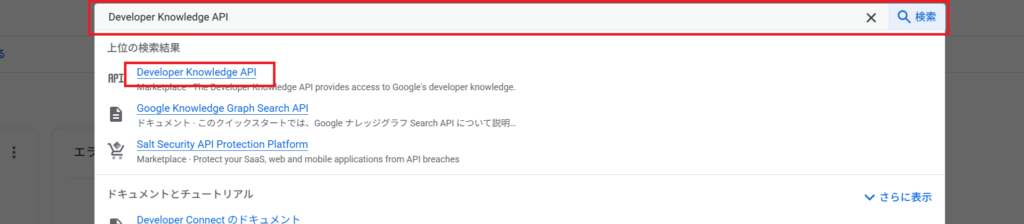 Developer Knowledge API検索結果