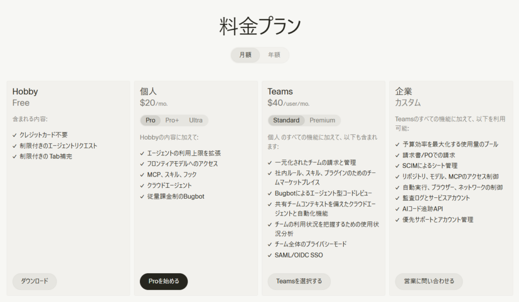 Cursor料金