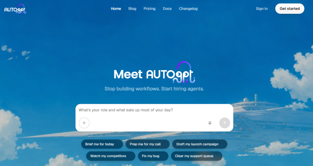 Auto-GPTトップ画面