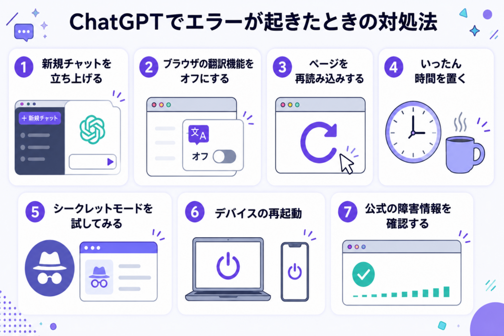 ChatGPTでエラーが起きたときの対処法