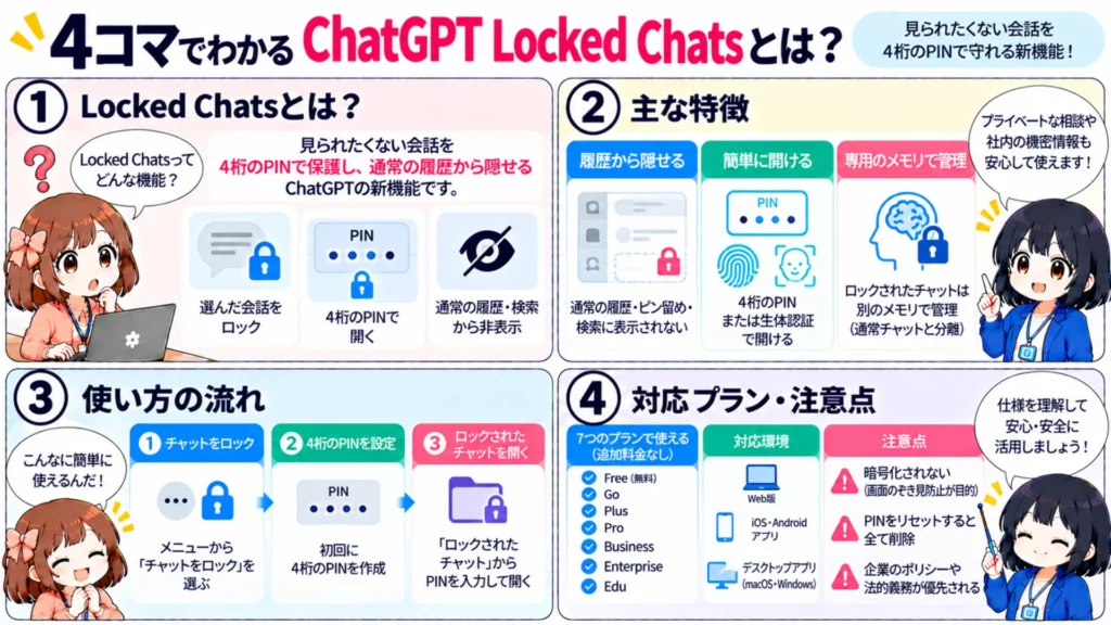 ChatGPT Locked Chatsとは?PINで会話を隠せる機能の使い方・仕組み・注意点を徹底解説