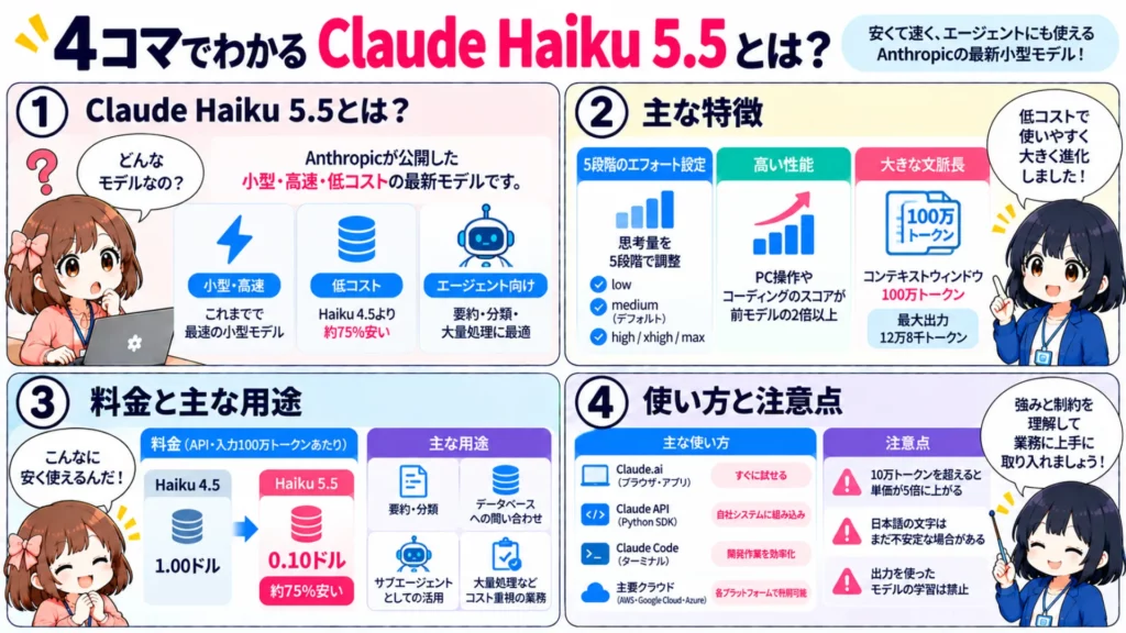 【Claude Haiku 5.5】Haiku 4.5比75%安い最速モデルの性能・料金・使い方を徹底解説