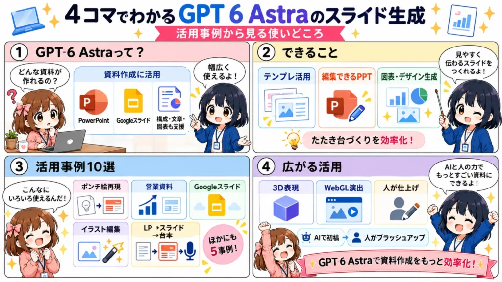 GPT 6 Astraのスライド生成とは?活用事例10選を紹介