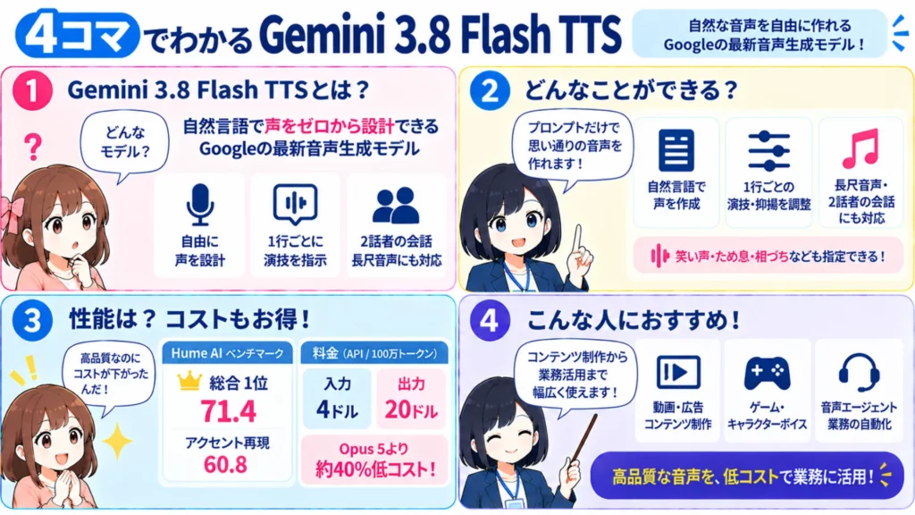 Gemini 3.8 Flash TTSとは？Googleの最も表現力豊かな音声生成AIの特徴・使い方を徹底解説