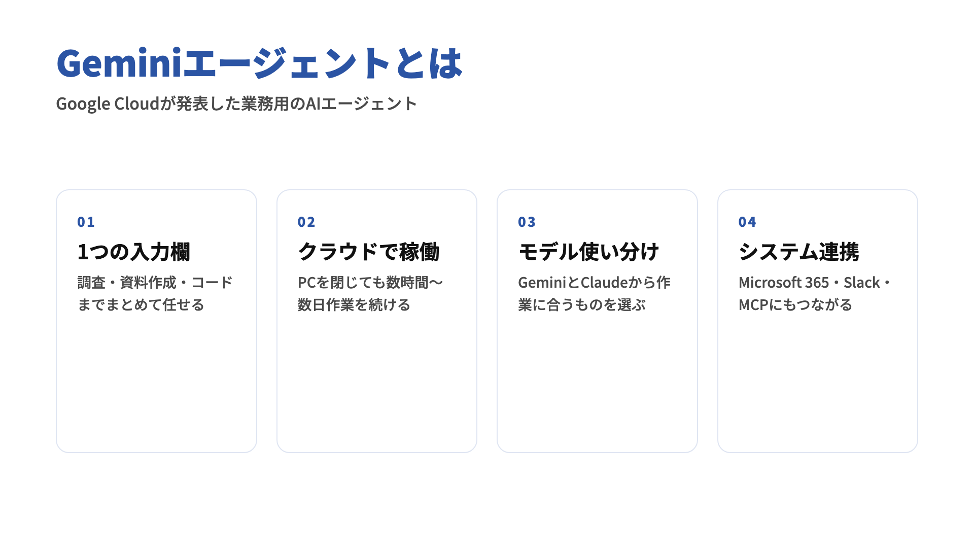 Geminiエージェントの概要