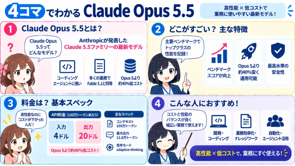 Claude Opus 5.5とは?Fable 5.1級の性能をOpus 5比40%低コストで使えるAnthropic最新モデルを徹底解説