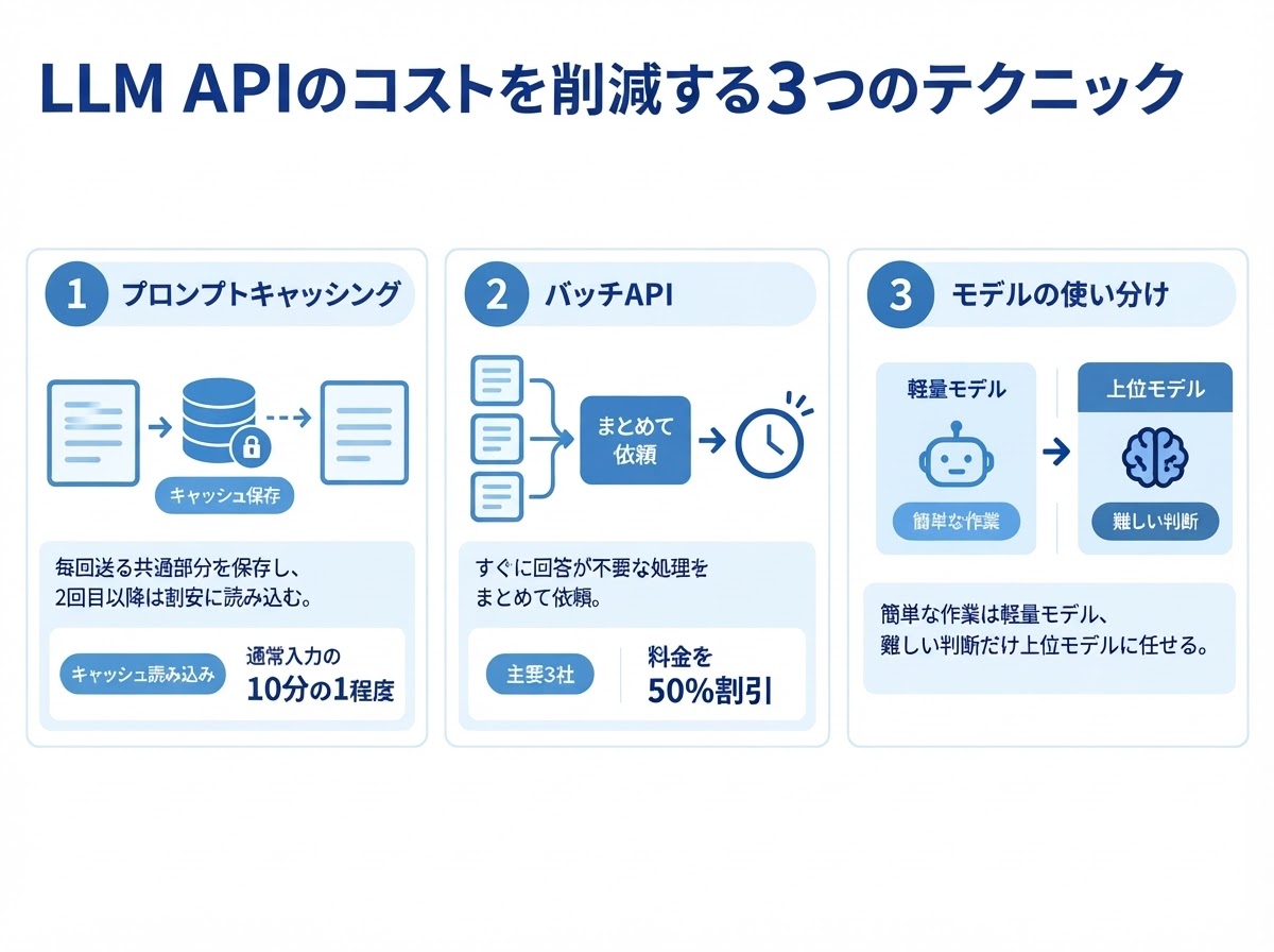 LLM APIのコスト削減テクニック